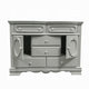 Auri Kids Wide Dresser Chest with 6 Drawers Scalloped Base Gray Wood BM324682