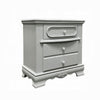 Auri Kids Nightstand, 3 Drawers and Scalloped Base 27" Gray Wood Frame