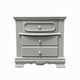 Auri Kids Nightstand 3 Drawers and Scalloped Base 27’’ Gray Wood Frame BM324683