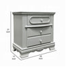 Auri Kids Nightstand 3 Drawers and Scalloped Base 27’’ Gray Wood Frame BM324683