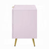 Tyra Nightstand Geometric 2 Drawers Gold Metal Legs 25’’ Pink Wood BM324684