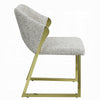 Side Dining Chair Gold Stainless Steel Gray Soft Teddy Sherpa BM324685