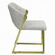 Side Dining Chair Gold Stainless Steel Gray Soft Teddy Sherpa BM324685