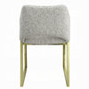 Side Dining Chair Gold Stainless Steel Gray Soft Teddy Sherpa BM324685