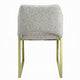 Side Dining Chair Gold Stainless Steel Gray Soft Teddy Sherpa BM324685