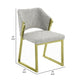 Side Dining Chair Gold Stainless Steel Gray Soft Teddy Sherpa BM324685