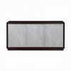 Sideboard Console Cabinet Silver Metal Touch Open Door 68 Inch Brown BM324686