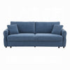 Sofa with Queen Size Pull Out Sleeper 92’’ Wood Frame Blue Fabric BM324687