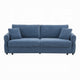 Sofa with Queen Size Pull Out Sleeper 92’’ Wood Frame Blue Fabric BM324687
