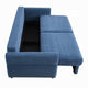 Sofa with Queen Size Pull Out Sleeper 92’’ Wood Frame Blue Fabric BM324687