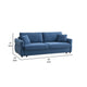 Sofa with Queen Size Pull Out Sleeper 92’’ Wood Frame Blue Fabric BM324687