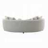 105’’ Curve Sofa with 6 Feather Accent Pillows Beige Boucle BM324689