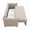 Leif Sofa with Full Size Pull Out Sleeper Bed 87’’ Wood Beige Fabric BM324690