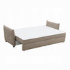 Leif Sofa with Full Size Pull Out Sleeper Bed 87’’ Wood Beige Fabric BM324690