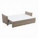 Leif Sofa with Full Size Pull Out Sleeper Bed 87’’ Wood Beige Fabric BM324690