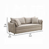Leif Sofa with Full Size Pull Out Sleeper Bed 87’’ Wood Beige Fabric BM324690