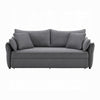 Leif Sofa with Full Size Pull Out Sleeper Bed 87’’ Wood Gray Fabric BM324691