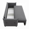 Leif Sofa with Full Size Pull Out Sleeper Bed 87’’ Wood Gray Fabric BM324691