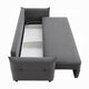 Leif Sofa with Full Size Pull Out Sleeper Bed 87’’ Wood Gray Fabric BM324691