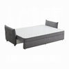 Leif Sofa with Full Size Pull Out Sleeper Bed 87’’ Wood Gray Fabric BM324691