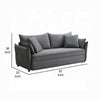 Leif Sofa with Full Size Pull Out Sleeper Bed 87’’ Wood Gray Fabric BM324691