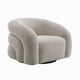 Swivel Accent Chair Cloudlike Curved Design Metal Base Gray Boucle BM324692