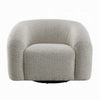 Swivel Accent Chair Cloudlike Curved Design Metal Base Gray Boucle BM324692