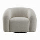 Swivel Accent Chair Cloudlike Curved Design Metal Base Gray Boucle BM324692