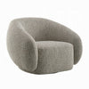 Keanu Swivel Accent Chair Plush Round Cloudlike Design Brown Boucle BM324693