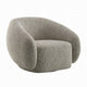 Keanu Swivel Accent Chair Plush Round Cloudlike Design Brown Boucle BM324693