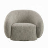 Keanu Swivel Accent Chair Plush Round Cloudlike Design Brown Boucle BM324693