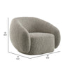 Keanu Swivel Accent Chair Plush Round Cloudlike Design Brown Boucle BM324693