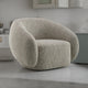Keanu Swivel Accent Chair, Plush Round Cloudlike Design, Brown Boucle