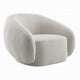 Keanu Swivel Accent Chair Plush Round Cloudlike Design Beige Boucle BM324694