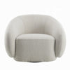 Keanu Swivel Accent Chair Plush Round Cloudlike Design Beige Boucle BM324694
