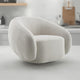 Keanu Swivel Accent Chair, Plush Round Cloudlike Design, Beige Boucle