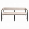 Vonn Dining Bench Modern 62 Inch Black Metal Frame Beige Fabric Back BM324695