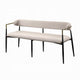 Vonn Dining Bench Modern 62 Inch Black Metal Frame Beige Fabric Back BM324695
