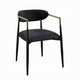 Vonn Dining Side Chair Set of 2, Black Gold Metal, Black Fabric