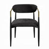 Vonn Dining Side Chair Set of 2 Black Gold Metal Black Fabric BM324698