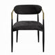 Vonn Dining Side Chair Set of 2 Black Gold Metal Black Fabric BM324698