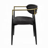 Vonn Dining Side Chair Set of 2 Black Gold Metal Black Fabric BM324698