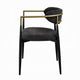 Vonn Dining Side Chair Set of 2 Black Gold Metal Black Fabric BM324698