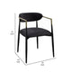 Vonn Dining Side Chair Set of 2 Black Gold Metal Black Fabric BM324698