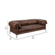 Sofa Classic 96’’ Black Metal Legs Mocha Brown Top Grain Leather BM324699