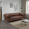 Sofa, Classic 96", Black Metal Legs, Mocha Brown Top Grain Leather