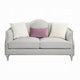 Kyna Loveseat 3 Pillows 66’’ Champagne Wood Frame and Beige Linen BM324700