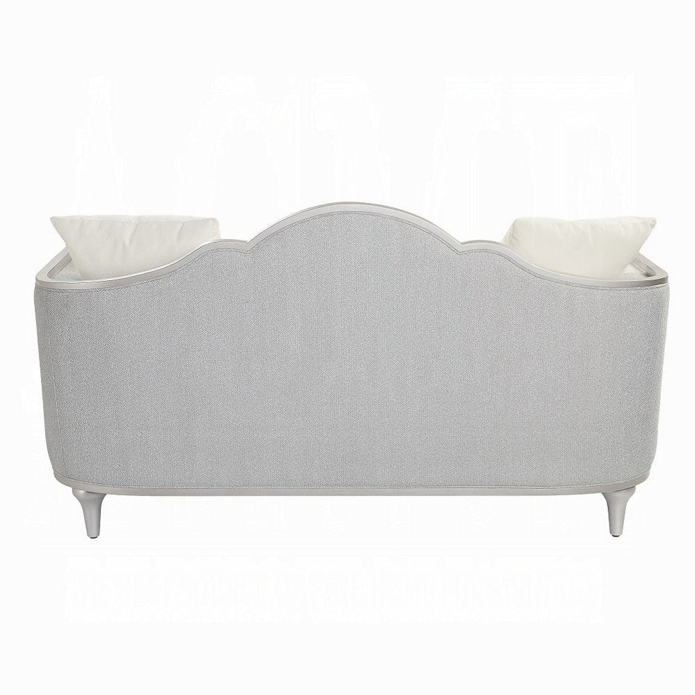 Kyna Loveseat 3 Pillows 66’’ Champagne Wood Frame and Beige Linen BM324700