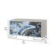 Sideboard Console Cabinet 4 Door 65 Inch Blue Marble Paint White BM324702