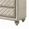 Willa Tall Dresser Chest 5 Drawers Faux Crystal Tufted Beige Velvet BM324703